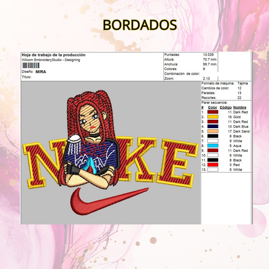 Diseño bordado digital,