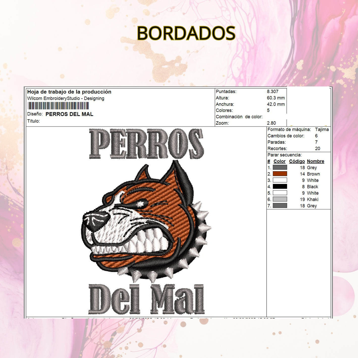 Diseño bordado digital,